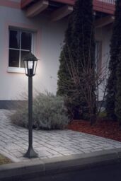 Loops 4 PACK IP44 Outdoor Bollard Light Black Cast Aluminium 60W E27 Tall Lamp Post - thumbnail 3