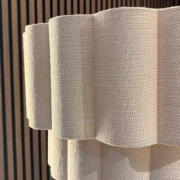 CGC Lighting Selina Scalloped Two Tier Cream Linen Drum Lampshade Large 48cm - thumbnail 4