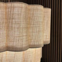 CGC Lighting Selina Scalloped Two Tier Cream Linen Drum Lampshade Large 48cm - thumbnail 7