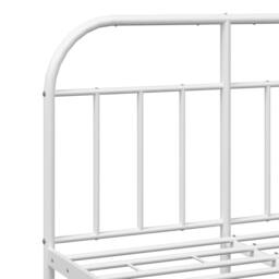 Berkfield Home Metal Bed Frame with Headboard White 120x190 cm Small Double - thumbnail 9
