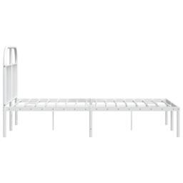Berkfield Home Metal Bed Frame with Headboard White 120x190 cm Small Double - thumbnail 7