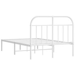 Berkfield Home Metal Bed Frame with Headboard White 120x190 cm Small Double - thumbnail 8
