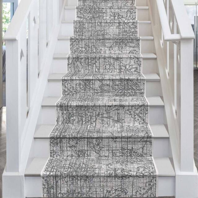 runrug Stair Runner Carpet - Reversible & Durable, 2mm - '50 Shades' in Grey - Size: 60 cm x 690 cm - image 1