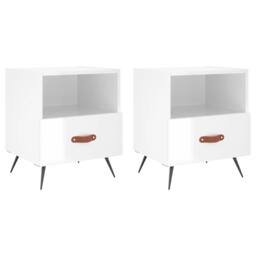 Berkfield Home Bedside Cabinets 2 pcs High Gloss White 40x35x47.5 cm Engineered Wood - thumbnail 1