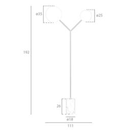 Angel Cerda Calacatta-effect Marble Floor Lamp, Gold Steel, White - thumbnail 7