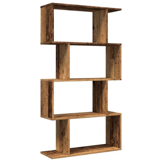 Berkfield Home Room Divider Bookcase 4-Tier Old Wood 70x24x129 cm Engineered Wood in Brown - Size: 70 x 24 x 129 cm - image 1