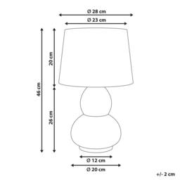 Wyld and Coco White Ceramic Table Lamp Blue Splatters Faux Linen Drum Shade Modern - thumbnail 3