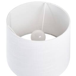 Wyld and Coco White Ceramic Table Lamp Blue Splatters Faux Linen Drum Shade Modern - thumbnail 4