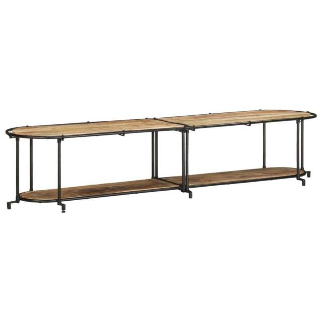 Berkfield Home TV Cabinet 200x42x40 cm Solid Wood Rough Mango in Brown - Size: 200 x 42 x 40 cm - image 1