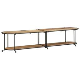 Berkfield Home TV Cabinet 200x42x40 cm Solid Wood Rough Mango in Brown - Size: 200 x 42 x 40 cm - thumbnail 2
