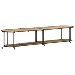 Berkfield Home TV Cabinet 200x42x40 cm Solid Wood Rough Mango in Brown - Size: 200 x 42 x 40 cm - thumbnail 1