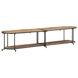 Berkfield Home TV Cabinet 200x42x40 cm Solid Wood Rough Mango in Brown - Size: 200 x 42 x 40 cm - thumbnail 3