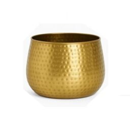Melody Maison Medium Gold Hammered Metal Planter 30cm X 28cm - Size: 30 cm X 28 cm - thumbnail 1