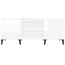 Berkfield Home Record Cabinet High Gloss White 121x38x48 cm Engineered Wood - Size: 121 x 38 x 48 cm - thumbnail 5