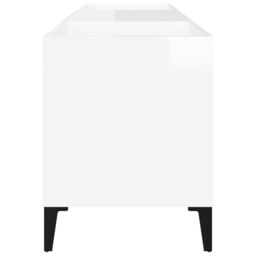 Berkfield Home Record Cabinet High Gloss White 121x38x48 cm Engineered Wood - Size: 121 x 38 x 48 cm - thumbnail 6