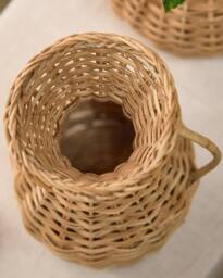 Dibor Traditional Rattan Home Decor Urn Flower Vase in Natural - Size: Medium - thumbnail 5