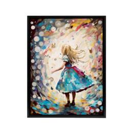 "Artery8 Alice Down Rabbit Hole & Wonderland Clocks Framed Canvas Wall Art Print - Size: W12"" x H16""" - thumbnail 1