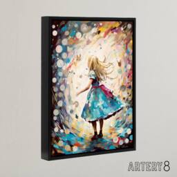 "Artery8 Alice Down Rabbit Hole & Wonderland Clocks Framed Canvas Wall Art Print - Size: W12"" x H16""" - thumbnail 2