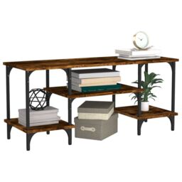 Berkfield Home TV Cabinet Smoked Oak 102x35x45.5 cm Engineered Wood in Brown - thumbnail 4