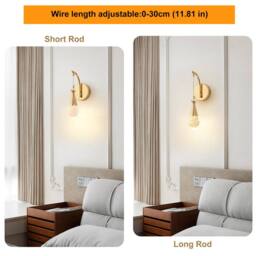 NIVOR 1 LED Gold Swing Crystal Swing Arm Wall Sconce Warm Light Adjustable - thumbnail 4