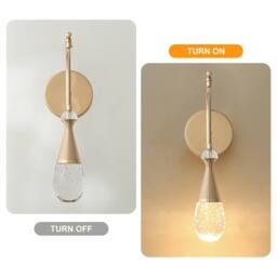 NIVOR 1 LED Gold Swing Crystal Swing Arm Wall Sconce Warm Light Adjustable - thumbnail 3