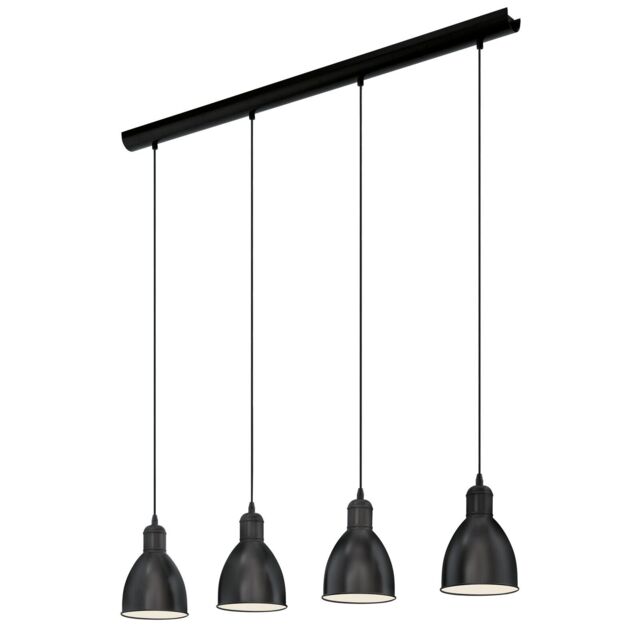 Loops Hanging Ceiling Pendant Light Black & White Steel 4 x 40W E27 Bulb - image 1