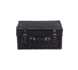 Red Hamper Wicker 41cm Empty Black Willow Picnic Basket With Black Lining - thumbnail 3
