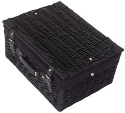 Red Hamper Wicker 41cm Empty Black Willow Picnic Basket With Black Lining - thumbnail 4