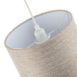 Happy Homewares Unique Aztec Designed Drum Lamp Shade in Dark Taupe & White Linen - Size: 10 inches - thumbnail 5