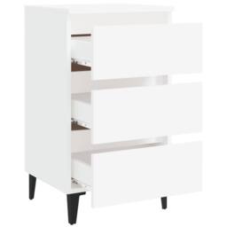 Berkfield Home Bed Cabinet with Metal Legs White 40x35x69 cm - Size: 40 x 35 x 69 cm - thumbnail 6