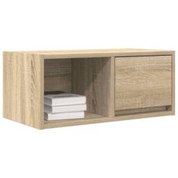 Berkfield Home TV Cabinet Sonoma Oak 60x31x25.5 cm Engineered Wood in Light Oak - thumbnail 4