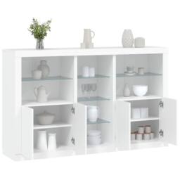 Berkfield Home Sideboard with LED Lights White 162x37x100 cm - Size: 162 x 37 x 100 cm - thumbnail 2