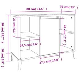 Berkfield Home Modern 3 Piece Bathroom Furniture Set Smoked Oak Engineered Wood in Brown - thumbnail 9