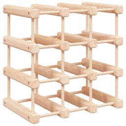 Berkfield Home Wine Rack for 12 Bottles 36x23x36 cm Solid Wood Pine in Brown - Size: 36 x 23 x 36 cm - thumbnail 2
