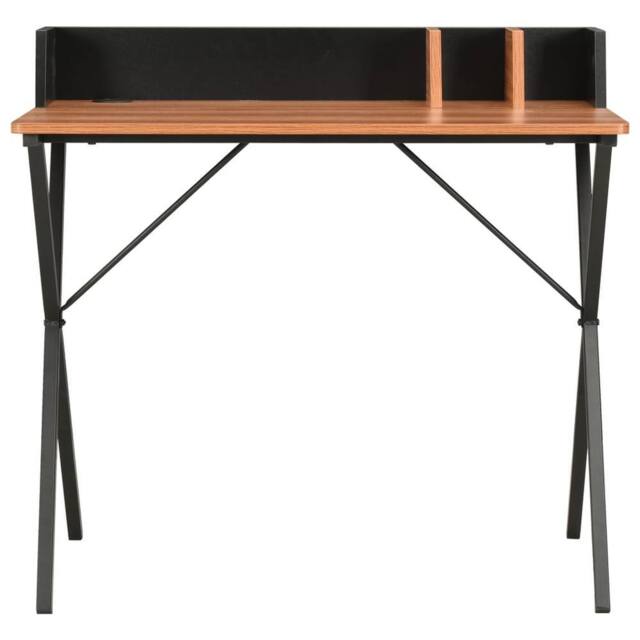 Berkfield Home Desk Black & Brown 80x50x84 cm - Size: 80 x 50 x 84 cm - image 1