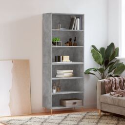 Berkfield Home Highboard Concrete Grey 69.5x32.5x180 cm Engineered Wood - thumbnail 1