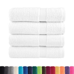 Berkfield Home Premium Hand Towels SOLUND 4pcs White 50x100cm 600gsm - thumbnail 2