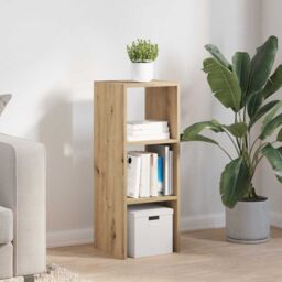 Berkfield Home Bookcase Stackable Artisan Oak 30x30x80 cm Engineered Wood in Brown - Size: 30 x 30 x 80 cm - thumbnail 3