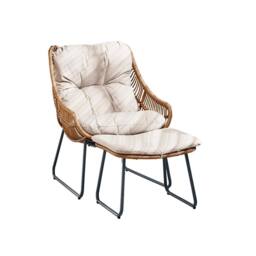 FurnitureboxUK Tahiti Indoor / Outdoor Beige Rattan Chair & Footstool - thumbnail 7