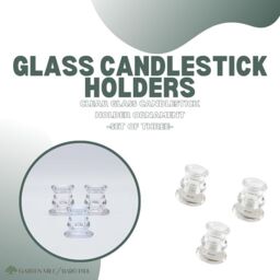 Marco Paul Pack of 3 Glass 7cm Taper Candle Stick Holder Table Centre Piece in Clear - thumbnail 4