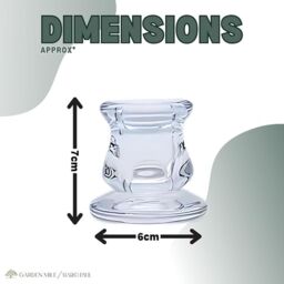 Marco Paul Pack of 3 Glass 7cm Taper Candle Stick Holder Table Centre Piece in Clear - thumbnail 2