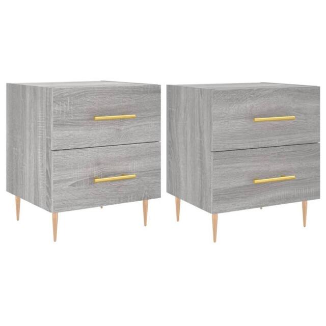 Berkfield Home Bedside Cabinets 2 pcs Grey Sonoma 40x35x47.5 cm Engineered Wood - image 1