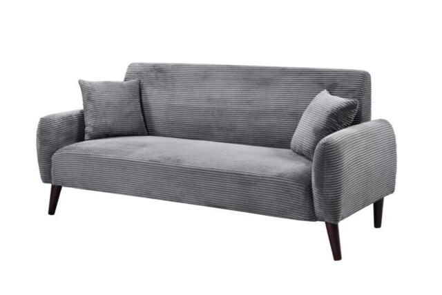 Grey Jumbo Cord 3 Seat Sofa - image 1