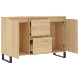 Berkfield Home Sideboard Sonoma Oak 104x35x70 cm Engineered Wood in Brown - Size: 104 x 35 x 70 cm - thumbnail 6
