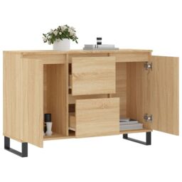Berkfield Home Sideboard Sonoma Oak 104x35x70 cm Engineered Wood in Brown - Size: 104 x 35 x 70 cm - thumbnail 4