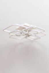 Living and Home Contemporary LED Semi Flush Ceiling Light in White - thumbnail 3