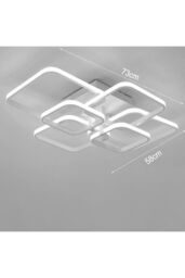 Living and Home Contemporary LED Semi Flush Ceiling Light in White - thumbnail 6