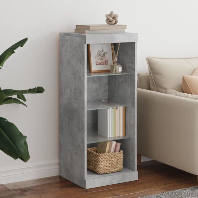 Berkfield Home Sideboard with LED Lights Concrete Grey 41x37x100 cm - Size: 41 x 37 x 100 cm - image 1