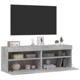 Berkfield Home TV Wall Cabinets with LED Lights 2 pcs Concrete Grey 60x30x40 cm - Size: 60 x 30 x 40 cm - thumbnail 7