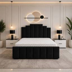 SOFT SNOOZE BEDS Art Deco Ottoman Divan Storage Bed in Plush Velvet in Silver - Size: King - thumbnail 2
